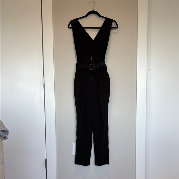 Free People Pants - Free People Black Belted V-Neck Jumpsuit